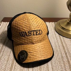 Trucker Hat with “Wasted” On Front and Bottle Opener on Bill